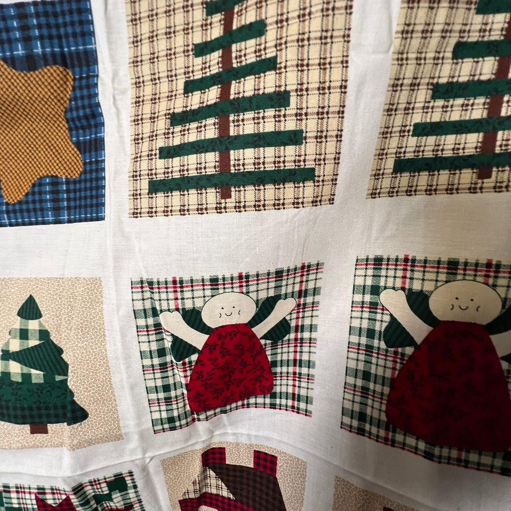 Vintage Christmas Fabric Panel Yuletide Ornaments Quilt Blocks Craft - Picture 5 of 12